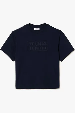 Lacoste Womens Oversized Cotton Tennis Embroidery T-Shirt in - Size 14 UK