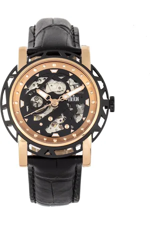 Reign Mens Stavros Automatic Skeleton Leather-Band Watch - Stainless Steel - One Size