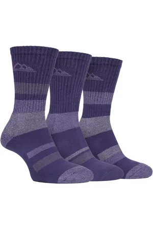 Storm Bloc Womens 3 Pairs Ladies Anti Blister Cotton Hiking Socks with Padded Sole - - Size UK 4-6.5