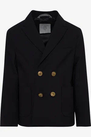ELEVENTY Boys Wool Suit Jacket in Navy - - Size 16Y