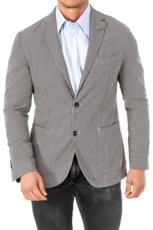 La Martina Mens Long sleeve blazer with lapel collar HMJA01 man - Cotton - Size EU 56 (Mens)