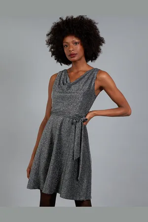 Blue Vanilla Womens Cowl Neck Sleeveless Fit & Flare Dress - - Size 12 UK