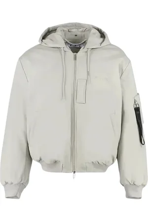 OFF-WHITE Mens Plain Abbey Stone Vintage Bomber Jacket - Size Small