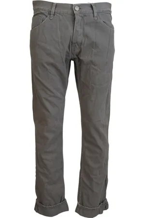 ACHT Mens Gray Cotton Straight Fit Folded Hem Casual Denim Jeans - - Size IT 48 (Men