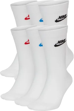 Nike Unisex Sportswear Everyday Essential Crew Socks 6 Pairs - Cotton - Size Medium