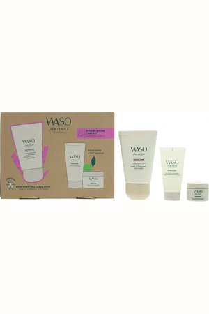 Shiseido Womens Waso Invisible Pore Care Gift Set: Moisturiser 15ml, Cleanser 30ml + Scrub Mask 80ml - - One Size