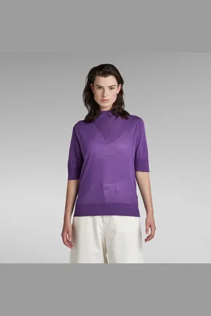 G-Star Womens G-Star RAW Core Mock Neck Knitted Top - Cotton - Size Medium