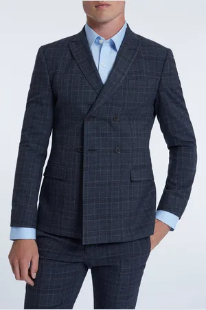 Limehaus Mens Charcoal Grindle Caramel Check Jacket - - Size 46 Regular