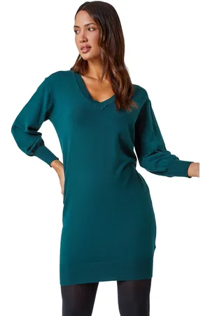Roman Womens Longline Knitted Jumper Dress - - Size 12 UK