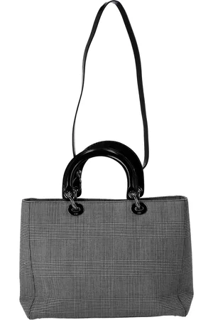 Dior Pre-owned Womens Large Lady Houndstooth Print Hand Bag in Canvas - - One Size