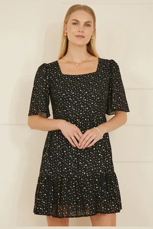 Mela Womens Star Print Skater Dress Polyamide - Size 14 UK
