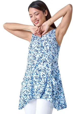 Roman Womens Spot Print Pocket V-Neck Stretch Vest - - Size 10 UK