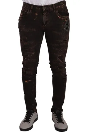 Dolce & Gabbana Mens Distressed Slim Fit Skinny Denim Jeans material_cotton - Size IT 48 (Mens)