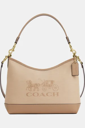 Coach Womens Laurel Shoulder Bag in Canvas with Horse and Carriage - - One Size