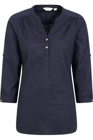 Mountain Warehouse Womens/Ladies Petra Relaxed Fit 3/4 Sleeve Shirt Cotton - Size 18 UK