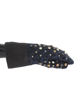 Dolce & Gabbana Mens Studded Wool Shearling Gloves - - Size 9 (Gloves)