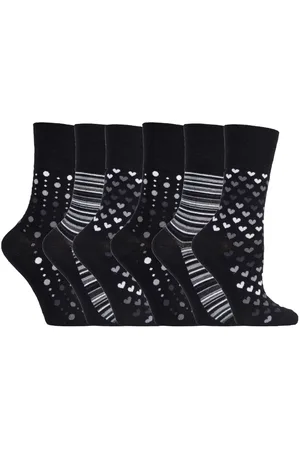 Gentle Grip Womens Sock Shop - 6 Pairs Ladies Non Elastic Bamboo Socks - SOLRM32 - Nylon - Size UK 4-8
