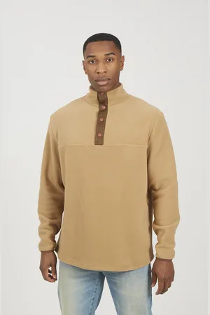 Brave Soul Mens Contrast Quarter Zip Fleece - Size Medium