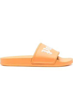 Palm Angels Mens Logo Embossed Sliders in - Size UK 7