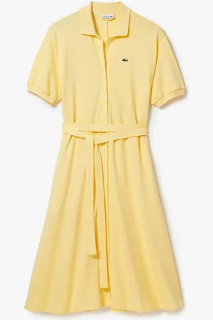 Lacoste Womens Cotton Piqué Belted Polo Dress in - Size 6 UK