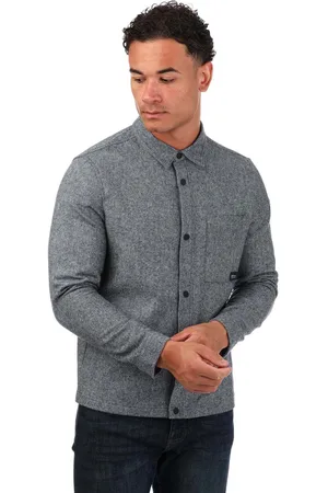 Ben Sherman Mens Brushed Twill Overshirt in Navy - Cotton - Size Medium