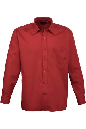 Premier Mens Poplin Long-Sleeved Shirt - Size 17.5 inch