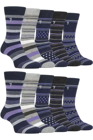 Farah Mens 10 Pair Multi-Pack Bright Bamboo Socks - - Size UK 6-11