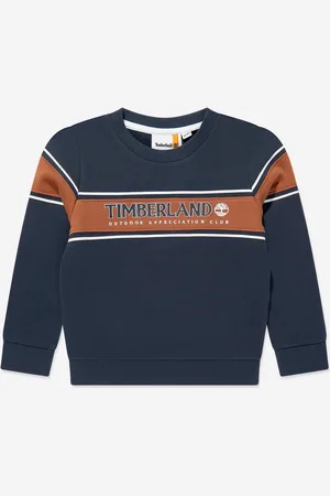 Timberland Boys Logo Print Sweatshirt in Navy - - Size 16Y