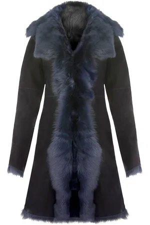 Infinity Womens Toscana Sheepskin Suede Trench Coat-Tbilisi - - Size 20 UK