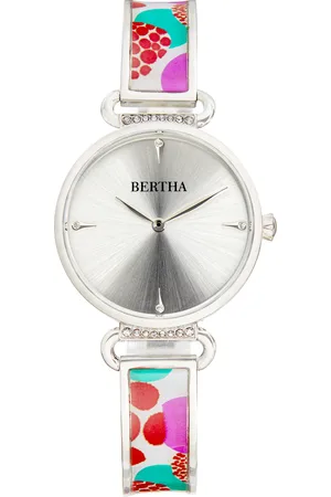Bertha Womens Katherine Enamel-Designed Bracelet Watch - Stainless Steel - One Size
