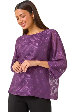 Roman Womens Zig Zag Burnout Overlay Tunic Top - - Size 20 UK