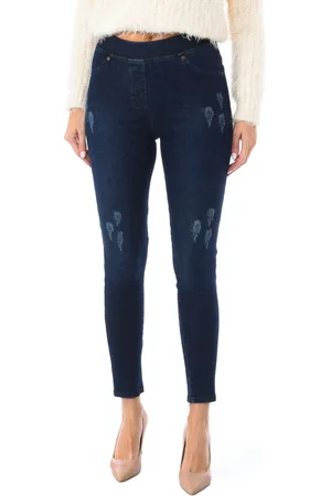 Kisses and Love Womens long jean pants style legging made of elastic fabric 1742 - - Size Large