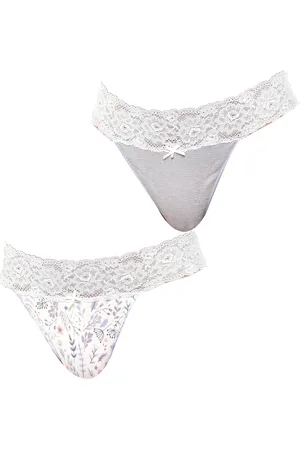 Janira Womens Pack of 2 Coquettes Cotton Thongs JPT1 for women - - Size Small/Medium