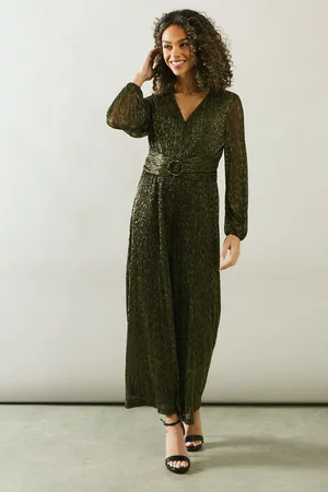 wallis Womens Petite Occasion Plisse Ring Jumpsuit - - Size 12 UK