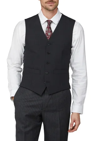 Scott Mens Charcoal Plain Waistcoat - - Size 48 Regular