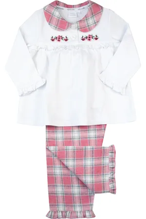 Mini Vanilla Girls Traditional Check / Jersey Cotton Pyjamas. - - Size 9-10Y