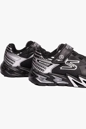 Skechers 400138L/BKSL FLEX-GLOW BOLT Boys Sport /Sliver - Size UK 3.5