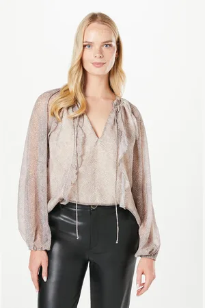 Oasis Womens Chiffon Ruffle Blouse - - Size 10 UK