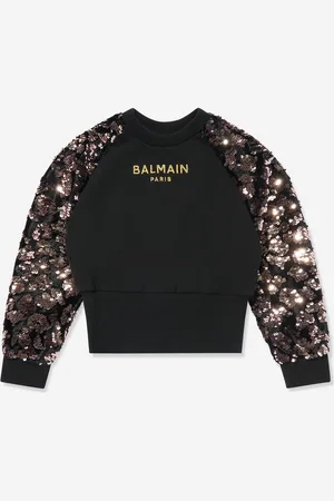 Balmain Girls Sequin Sleeve Sweatshirt in - Size 10Y