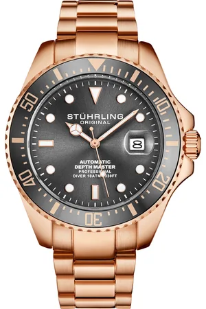 Stuhrling Mens Gold and Grey Depthmaster Automatic 42mm - One Size
