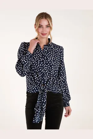 Blue Vanilla Womens Abstract Polka Dot Oversized Shirt - - Size Large