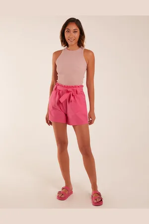 Blue Vanilla Womens Belted Shorts - Cotton - Size Medium