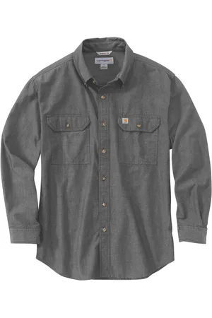Carhartt Mens Loose Fit Chambray Long Sleeve Cotton Shirt - - Size X-Large