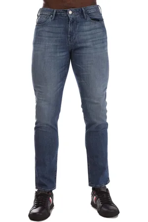 Emporio Armani Mens J06 Slim-Fit Twill Melange Jeans in Cotton - Size 38W/32L
