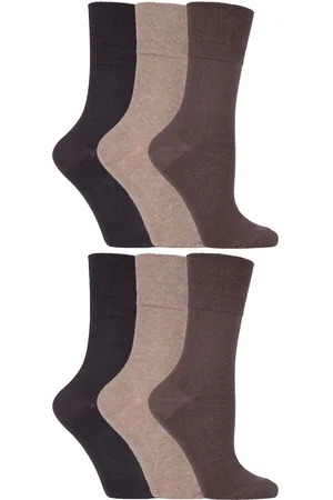 Gentle Grip Womens - 6 Pairs of Ladies Diabetic Sock with Honey Comb Top and Hand linked Toe Seams - 39 Cotton - Size UK 4-8