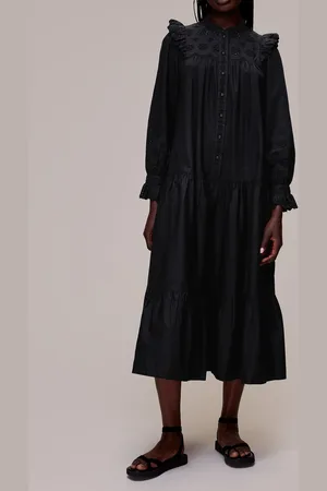 Whistles Womens Talula Broderie Trapeze Dress - - Size 6 UK