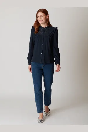 Thought Womens Cotton Pretty Broderie Blouse - - Size 8 UK