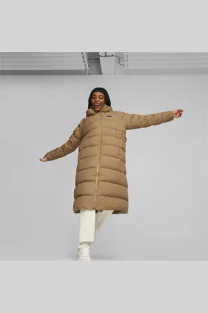 PUMA Womens Long Hooded Down Coat - - Size X-Small