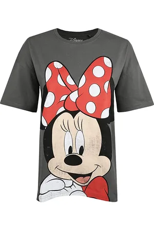 Disney Womens/Ladies Minnie Mouse Smile T-Shirt (Graphite/Red/Black) - Cotton - Size Large