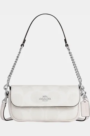 Coach Womens Hailey Flap Bag in Maxi Signature Canvas - - One Size